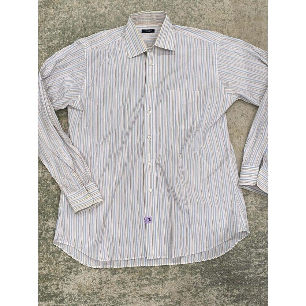 Burberry London Shirt Long Sleeve Striped Button Down Mens Large 16/35 USA